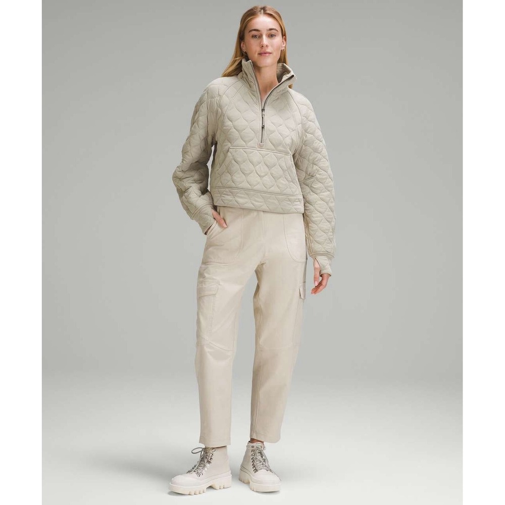 $148 NWT Lululemon Scuba Oversized Quilted Half Zip Jacket Sweatshirt Logo XS/S - Picture 2 of 7